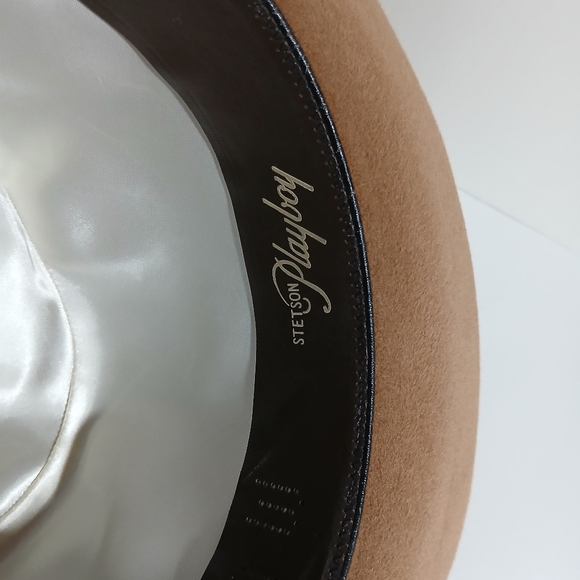 STETSON Vintage Canadian Velour THE PLAYBOY Hat Genuine Leather - Picture 10 of 12